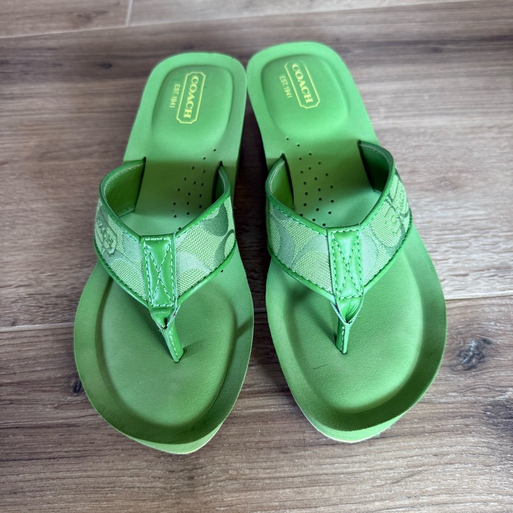 Coach Vibrant Green Sandals